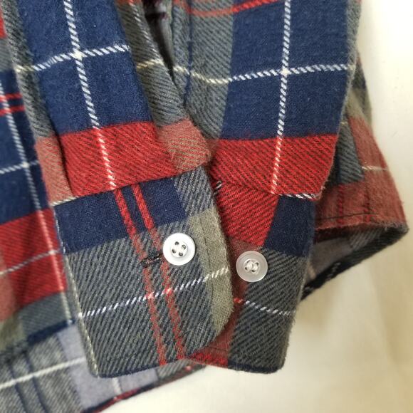American Edition Men's Multicolor Plaid Flannel Long Sleeve Button Up Shirt SZ M - Picture 4 of 9